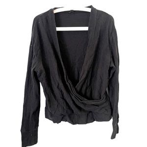 J.‎ Crew Black 100% Cotton Long Sleeve Wrap Sweater S